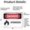 Signmission Hydrogen Danger Sign, Vinyl Decal, 7in W x 5in L, 2PK OS-2PACK-DS-D-57-L-1368 - alternate 3